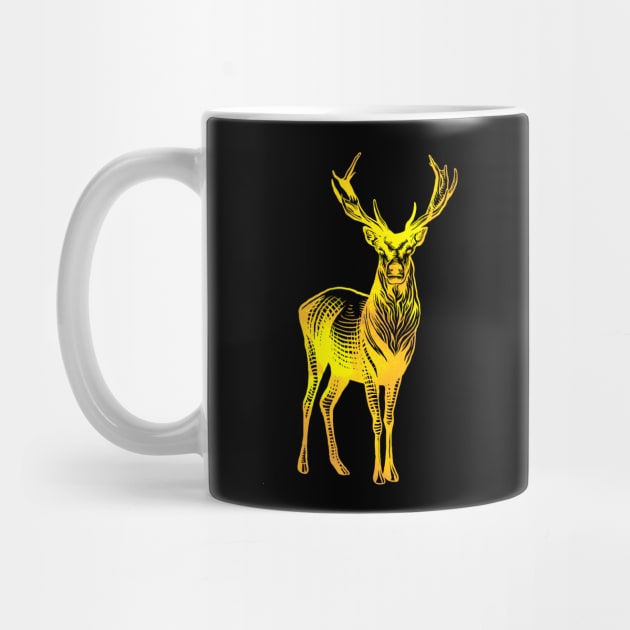 Golden Deer Illustration by BuddyandPrecious